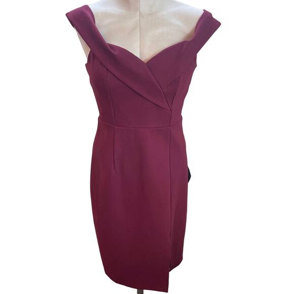 Lulus Maroon sweetheart sheath mini formal dress womens Medium NEW - Picture 1 of 8